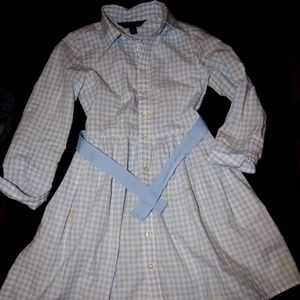 Ralph Lauren Blue Gingham Dress Size 7 youth